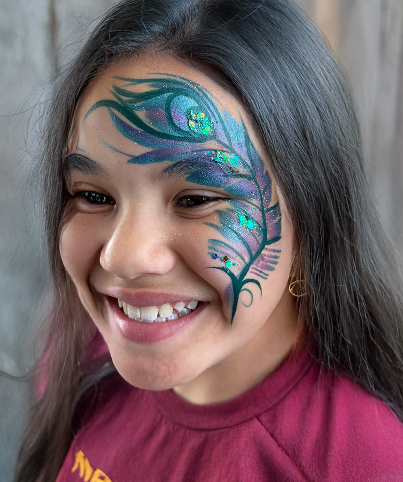 Easy Peacock Feather Face Paint